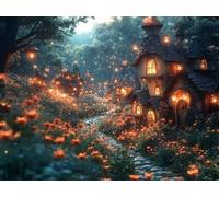 DIY Kit de Pintura de Diamantes, CabañAs Forestales, 5D Mosaico Bordado Arte de Diamantes, Adecuado Adultos y Niños, Decoración Paredes Dormitorio, Regalos Femeninos 30x40cm YY7N-631