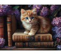 DIY Kit de Pintura de Diamantes, EstanteríA Flower Cat, 5D Mosaico Bordado Arte de Diamantes, Adecuado Adultos y Niños, Decoración Paredes Dormitorio, Regalos Femeninos 20x30cm YY7N-684