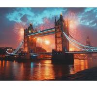 DIY Kit de Pintura de Diamantes, Fuegos Artificiales Del Puente, 5D Mosaico Bordado Arte de Diamantes, Adecuado Adultos y Niños, Decoración Paredes Dormitorio, Regalos Femeninos 100x140cm YY7N-610