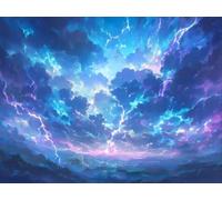DIY Kit de Pintura de Diamantes, Paisaje De Truenos Y ReláMpagos, 5D Mosaico Bordado Arte de Diamantes, Adecuado Adultos y Niños, Decoración Paredes Dormitorio, Regalos Femeninos 90x120cm YY7N-437