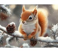 DIY Kit de Pintura de Diamantes, PiñOnes De Ardilla, 5D Mosaico Bordado Arte de Diamantes, Adecuado Adultos y Niños, Decoración Paredes Dormitorio, Regalos Femeninos 60x80cm YY7N-702