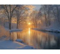 DIY Kit de Pintura de Diamantes, Puesta De Sol Y Nieve, 5D Mosaico Bordado Arte de Diamantes, Adecuado Adultos y Niños, Decoración Paredes Dormitorio, Regalos Femeninos 90x120cm YY7N-622