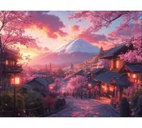 DIY Kit de Pintura de Diamantes, Sakura Fuji Mountain, 5D Mosaico Bordado Arte de Diamantes, Adecuado Adultos y Niños, Decoración Paredes Dormitorio, Regalos Femeninos 20x30cm YY7N-850