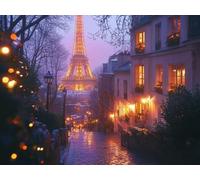 DIY Kit de Pintura de Diamantes, Vista Nocturna De La Torre De ParíS, 5D Mosaico Bordado Arte de Diamantes, Adecuado Adultos y Niños, Decoración Paredes Dormitorio, Regalos Femeninos 50x60cm YY7N-835