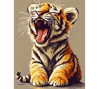 Diy Kit Gancho De Pestillo Kits De Cojines Con Gancho De Pestillo De Tigre De Dibujos Animados Kit Para Hacer Alfombras Con Animales De Fantasía Juego De Alfombras Con Gancho De Pestillo P 60x90cm