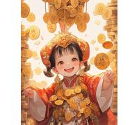 Diy Kits De Bordado Punto Cruz, Chica De Anime Diy 11Ct Cross Stitch Kit De Herramienta De Puntada Cruzada Contada A Mano