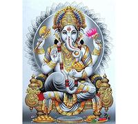 Diy Kits De Bordado Punto Cruz, Kits De Bordado De Punto De Cruz De Buda India Ganesha Diy 11Ct Juego De Manualidades De Costura Hilo De Algodón De Lona Impreso 11Ct Cross Stitch Kit De Herramienta