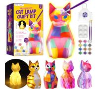 DIY-LAOESE Kit de Pintura Lámpara, Luz Nocturna de Gato 3D, Arte Kits de Manualidades Niñas, Juegos y Juguetes de Pintura para Niños 4-12, Regalo Cumpleaños para Niñas 6 7 8 9 10 11 12 Años