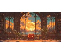 DIY Large Size Diamond Painting Kits， Estudio De La HabitacióN 5D Redondo Completo Diamand Cristal Bordado Cuadros Crafts，Pared Del Hogar Decoración，Regalos Para Jóvenes 20x40cm KH7Y-145