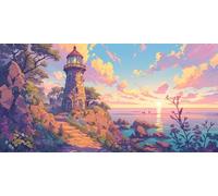 DIY Large Size Diamond Painting Kits， Faro De Sol 5D Redondo Completo Diamand Pintura Cristal Bordado Cruz Cuadros Crafts，De La Pared Del Hogar Decoración，Regalos Para Jóvenes 50x100cm KH7Y-694