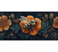 DIY Large Size Diamond Painting Kits， Flor De Abeja 5D Redondo Completo Diamand Pintura Cristal Bordado Cruz Cuadros Crafts，De La Pared Del Hogar Decoración，Regalos Para Jóvenes 80x160cm KH7Y-441