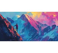 DIY Large Size Diamond Painting Kits， Hombre Escalador 5D Redondo Completo Diamand Pintura Cristal Bordado Cruz Cuadros Crafts，De La Pared Del Hogar Decoración，Regalos Para Jóvenes 70x140cm KH7Y-472