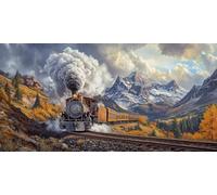 DIY Large Size Diamond Painting Kits， MontañAs De Trenes 5D Redondo Completo Diamand Pintura Cristal Bordado Cruz Cuadros Crafts，De La Pared Del Hogar Decoración，Regalos Para Jóvenes 100x200cm KH7Y321