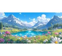 DIY Large Size Diamond Painting Kits， MontañAs Y RíOs 5D Redondo Completo Diamand Pintura Cristal Bordado Cruz Cuadros Crafts，De La Pared Del Hogar Decoración，Regalos Para Jóvenes 30x60cm KH7Y-537