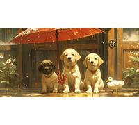 DIY Large Size Diamond Painting Kits， Perro Pato 5D Redondo Completo Diamand Pintura Cristal Bordado Cruz Cuadros Crafts，De La Pared Del Hogar Decoración，Regalos Para Jóvenes 40x80cm KH7Y-686