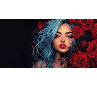 DIY Large Size Diamond Painting Kits， Rosas De Mujer 5D Redondo Completo Diamand Pintura Cristal Bordado Cruz Cuadros Crafts，De La Pared Del Hogar Decoración，Regalos Para Jóvenes 30x60cm KH7Y-471