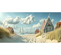 DIY Large Size Diamond Painting Kits， Velero Del Desierto 5D Redondo Completo Diamand Pintura Cristal Bordado Cruz Cuadros Crafts，De La Pared Del Hogar Decoración，Regalos Para Jóvenes 30x60cm KH7Y-517