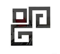 DIY Línea de Cintura Efecto Espejo 3D Acrílico Esquina Adhesivo para Pared, Diseño Reflectante Mejora la Percepción Espacial, Adecuado para Varias Superficies (6 Negro)