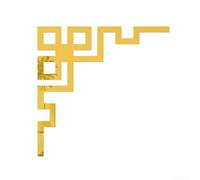 DIY Línea de Cintura Efecto Espejo 3D Acrílico Esquina Adhesivo para Pared Diseño Reflectante Mejora la Percepción Espacial, Adecuado para Varias Superficies (4 Dorado)
