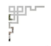 DIY Línea de Cintura Efecto Espejo 3D Acrílico Esquina Adhesivo para Pared, Diseño Reflectante Mejora la Percepción Espacial, Adecuado para Varias Superficies (4 Plata)