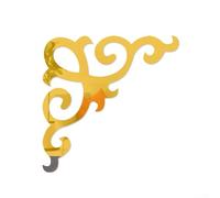 DIY Línea de Cintura Efecto Espejo 3D Acrílico Esquina Adhesivo para Pared Diseño Reflectante Mejora la Percepción Espacial, Adecuado para Varias Superficies (2 Dorados)