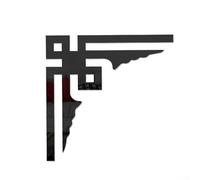 DIY Línea de Cintura Efecto Espejo 3D Acrílico Esquina Adhesivo para Pared Diseño Reflectante Mejora la Percepción Espacial, Adecuado para Varias Superficies (5 Negro)