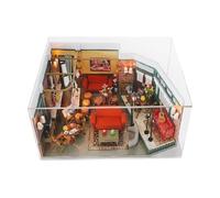 DIY Madera Amigos café cabaña Casas de muñecas Modelo en Miniatura Kits casa con Muebles(LH002 with Cover)