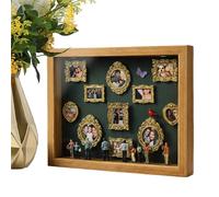 DIY Memory Display Case - 3D Light Up | Photo Frame With Figurines And Gold Frames | Personalized Box For Family, Couples, Adults | Wooden DIY Home Decor Gift Her, Him, Wedding, Annivers