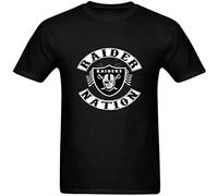 DIY Men's The Raider Nation 100% Cotton Short tee T-Shirt Black 3XL