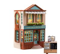 DIY Mini House Kit - Handmade Wooden Warm Manor | Miniature Craft | 280g Wooden Model, 8.5x6.2x9.8cm Closed, 16x13cm Open, Warm Manor Theme, Opening And Closing Structure, Creative Handmade
