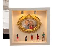 DIY Mini Museum - Silhouette Box, 1set Photo Showcase with Gold Frames, Display Case For Family Portraits, Festive Ornament, Craft Supply For Wedding, Valentines Day and Holiday Home Decor