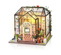 DIY Miniature Dollhouse to Build, 1:24 Wooden Miniature Dolls House Kit with Furniture and Tools, DIY Crafts House Model Gift, Flower House