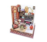 DIY Miniature House - 3D Music Wooden Puzzle Kit | Mini Room Building Set + Detailed Craft Model for Teens Adults Home Living Room Bedroom Bookshelf Display Cabinet