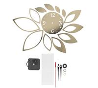 DIY Mirror Wall Clock Stickers Modern Home Decor Self Adhesive Wall Clock Stickers for Living Room Bedroom Office Decoration 15x15cm PVC Material 13PCS (Oro)