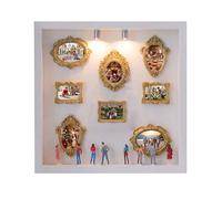 DIY Museum Photo Frame - Mini Silhouette Memory Box with Lights, 3D Photo Display Case with 2 LED Lights and 8 Figurines | DIY Memory Box Museum for Family Photos, Weddings, Birthdays, Anniversaries