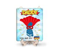 DIY My Dad Superhero Baby Footprint Craft Place, Super Dad Gift for Fathers Day, Baby First Fathers Day Footprint Art Craft for Superdad, Super Dad Craft from Kid Footprint, Gift for Dad Keepsake