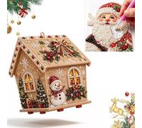 Diy Pearl Art - Christmas Collection,3d Pearl Art Kit Gingerbread House，B