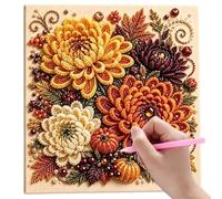 DIY Pearl Art Gems - Handmade Fall Theme Holiday Painting Decorations Set