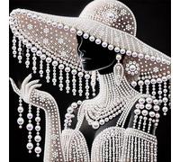 DIY Pearl Art Painting Kit Home Decor 30x30cm without Frame, Pearl Woman Special Shaped 5D Partial Drill Diamonds Dots Gem Art Kits for Adults DIY Gift Home Decor Diamonds