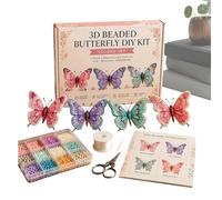 DIY Perltiere Bastelset,4 Stück 3D lustig-niedlich mit Anleitung | Schmetterling-Perl-Bastelset | für , Freunde, Anfänger Anfänger Fortgeschrittene, Bastelbegeisterte, als Deko für Vitrine und