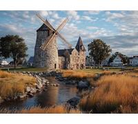 DIY Pintar por Numeros Adultos Arquitectura, Pintar por Numeros Manualidades Adultos Vista, Paint by Numbers kits con Pinceles y Pinturas Acrílicas, Regalos Niñas Home Decoracion Pared, 70x50cm 3-3799