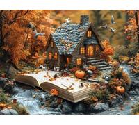 DIY Pintar por Numeros Adultos, Bosque De CabañAs, Colorear Principiantes Numeros Adultos Kit, Pinceles y Acrilicos Pigmentos, para Decoración de Hogar, Sin Marco 70x90cm WM7L-534