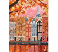 DIY Pintar por Numeros Adultos, Casa Peach Blossom, Colorear Principiantes Numeros Adultos Kit, Pinceles y Acrilicos Pigmentos, para Decoración de Hogar, Sin Marco 100x130cm WM7L-753