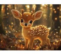 DIY Pintar por Numeros Adultos, Ciervo Sika Del Bosque, Colorear Principiantes Numeros Adultos Kit, Pinceles y Acrilicos Pigmentos, para Decoración de Hogar, Sin Marco 60x80cm WM7L-661