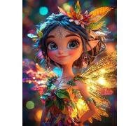 DIY Pintar por Numeros Adultos, Elfo Del Bosque, Colorear Principiantes Numeros Adultos Kit, Pinceles y Acrilicos Pigmentos, para Decoración de Hogar, Sin Marco 70x90cm WM7L-658