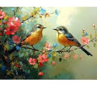 DIY Pintar por Numeros Adultos, Flores De PáJaro, Colorear Principiantes Numeros Adultos Kit, Pinceles y Acrilicos Pigmentos, para Decoración de Hogar, Sin Marco 70x90cm WM7L-829