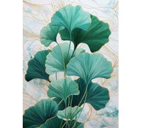 DIY Pintar por Numeros Adultos, Hojas Verdes, Colorear Principiantes Numeros Adultos Kit, Pinceles y Acrilicos Pigmentos, para Decoración de Hogar, Sin Marco 60x80cm WM7L-400