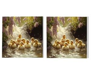 DIY Pintar por Numéros Adultos Juego de 2 Piezas, Cascada De Pollitos, Adulte Numeros Colorear Kit, Pinceles y Acrilicos Pigmento, para Decoración del Hogar, Regalo de Mujer 90x90cm L7DY-783