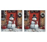 DIY Pintar por Numéros Adultos Juego de 2 Piezas, Navidad De MuñEcos De Nieve, Adulte Numeros Colorear Kit, Pinceles y Acrilicos Pigmento, para Decoración del Hogar, Regalo de Mujer 40x40cm L7DY-857
