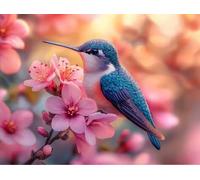 DIY Pintar por Numeros Adultos, PáJaro Pico De MelocotóN, Colorear Principiantes Numeros Adultos Kit, Pinceles y Acrilicos Pigmentos, para Decoración de Hogar, Sin Marco 70x90cm WM7L-755